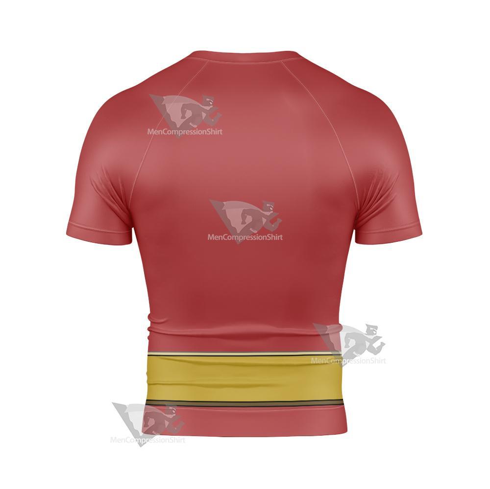 Dc Atom Smasher Red Cosplay Short Sleeve Compression Shirt