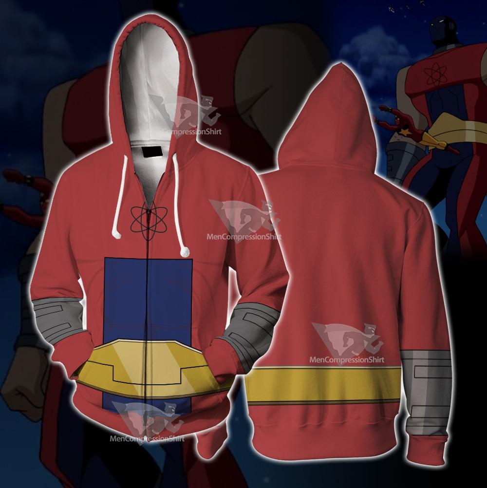 Dc Atom Smasher Red Cosplay Zip Up Hoodie