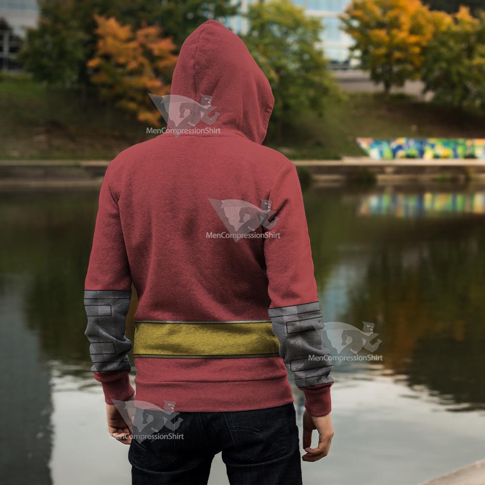 Dc Atom Smasher Red Cosplay Zip Up Hoodie