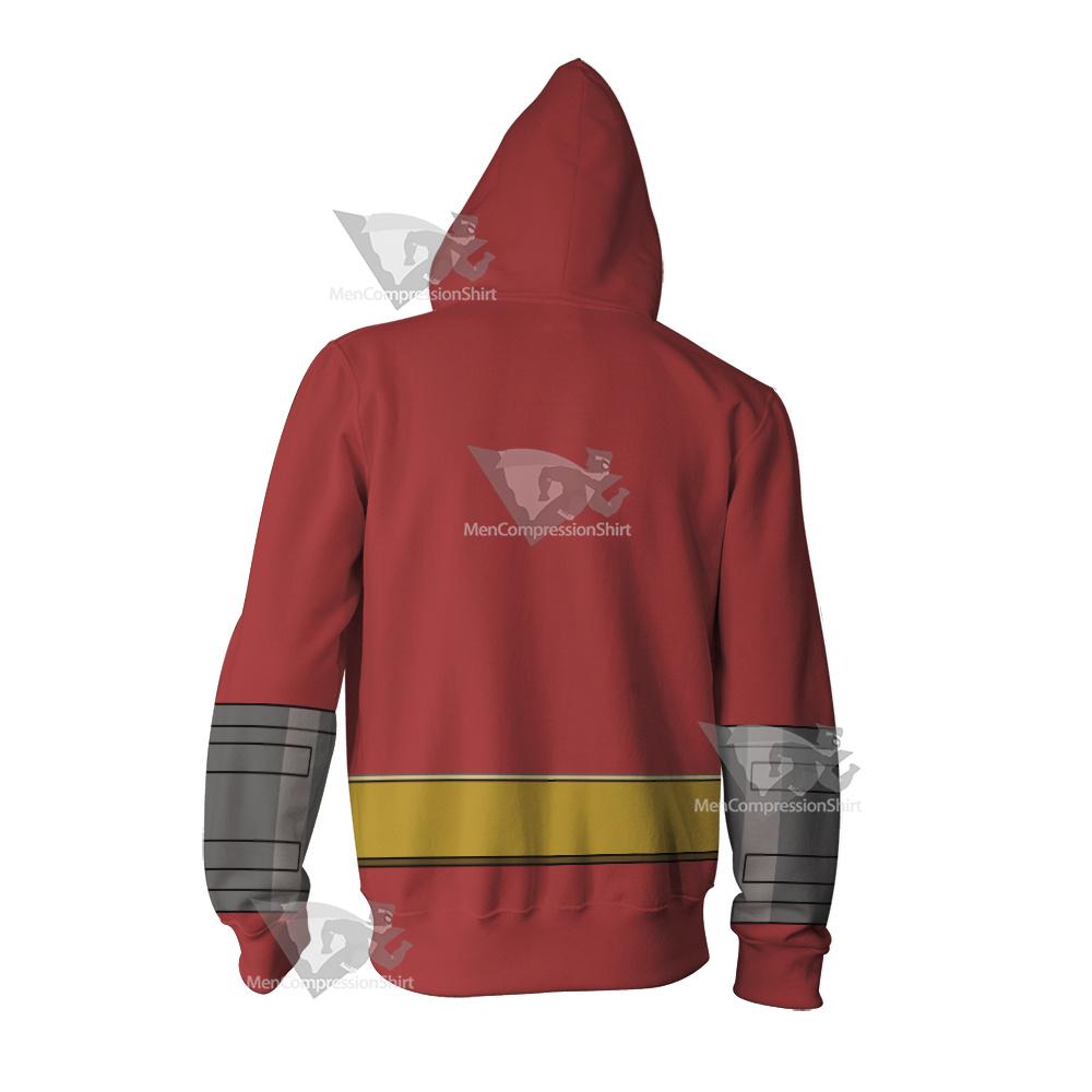 Dc Atom Smasher Red Cosplay Zip Up Hoodie