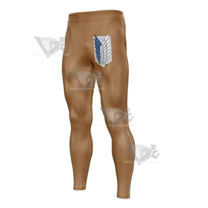 Attack On Titan Brown Recon Corps Mens Compression Legging