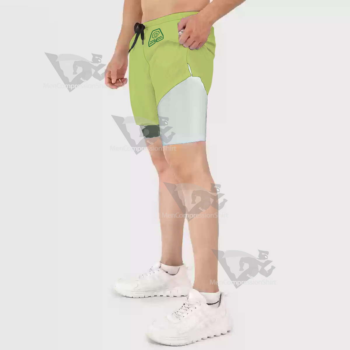 Avatar Earth Kingdom Green Men Compression Gym Short
