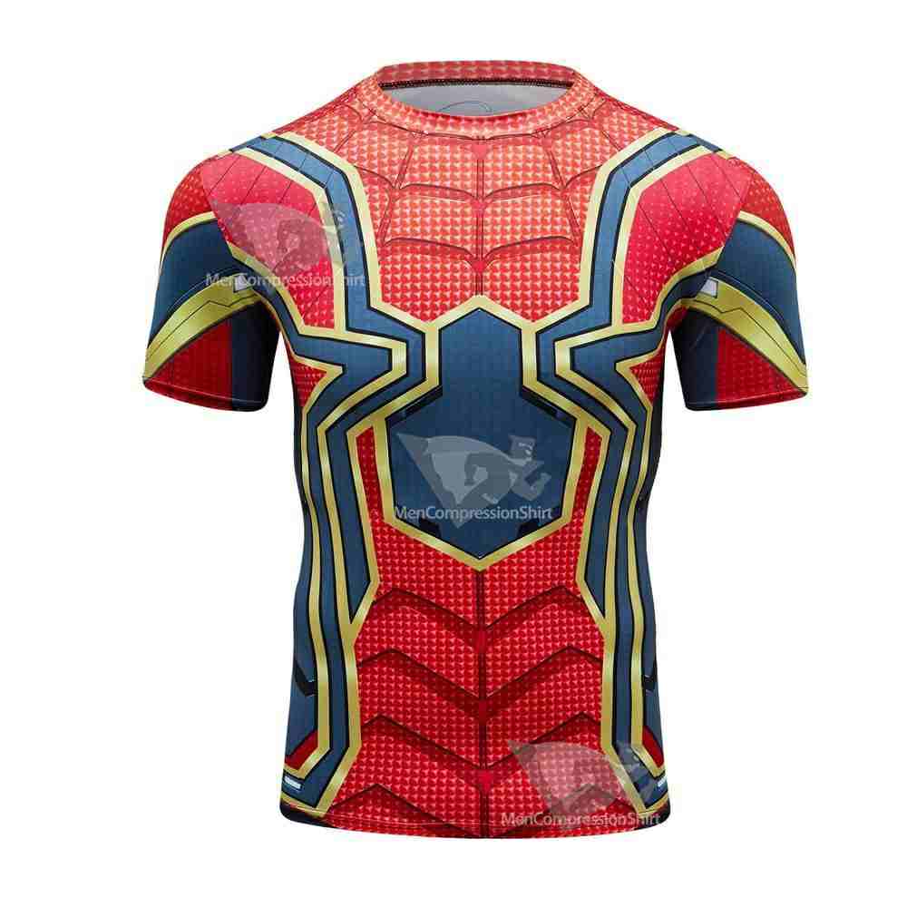 Avengers 3 Iron Parker Short Sleeve Compression Shirt For Men