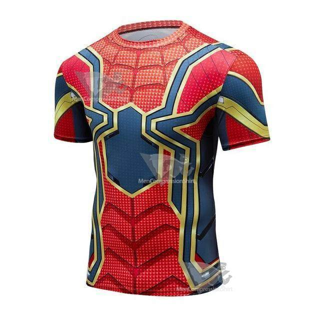 Avengers 3 Iron Parker Short Sleeve Compression Shirt For Men