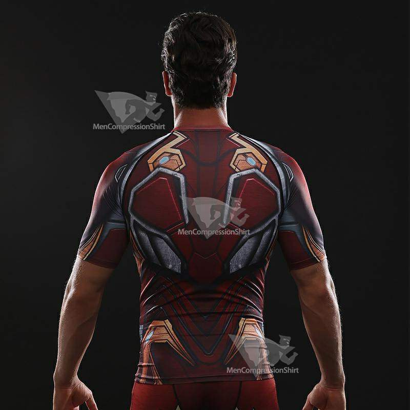 Avengers 3 Tony Stark Man Short Sleeve Compression Shirt