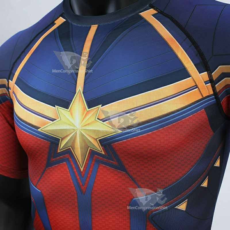 Avengers 4 Carol Danvers Long Sleeve Compression Shirt