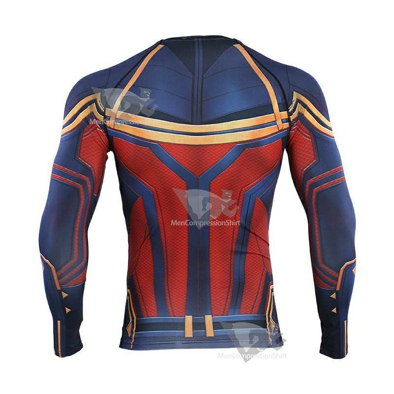 Avengers 4 Carol Danvers Long Sleeve Compression Shirt