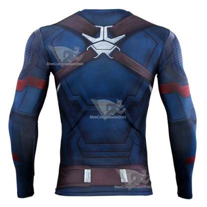 Avengers 4 Endgame Rogers Long Sleeve Compression Shirt For Men