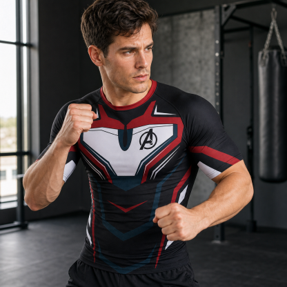 Endgame Black Brown Short Sleeve Compression Shirt