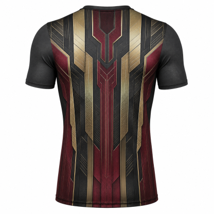 Avengers Vision Black Gray Short Sleeve Compression Shirt