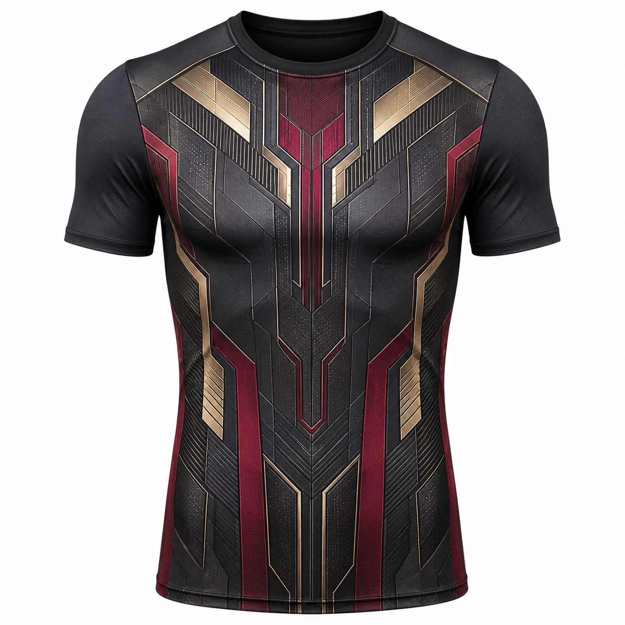 Avengers Vision Black Gray Short Sleeve Compression Shirt