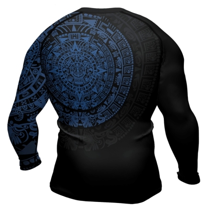 Aztec Blue Mens Long Sleeve Compression Shirt