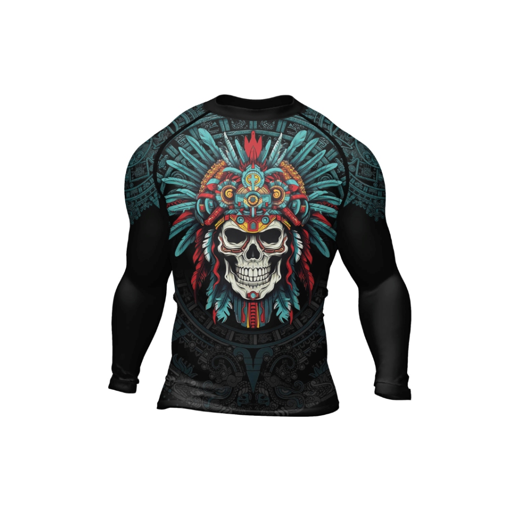 Aztec Chief Cranium Mens Long Sleeve Compression Shirt