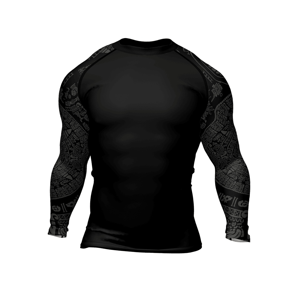 Aztec Chief Skull Mens Long Sleeve Compression Shirt