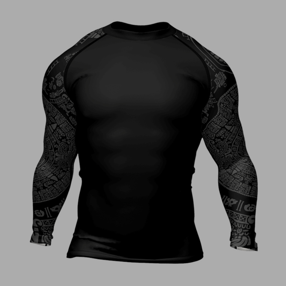 Aztec Chief Skull Mens Long Sleeve Compression Shirt