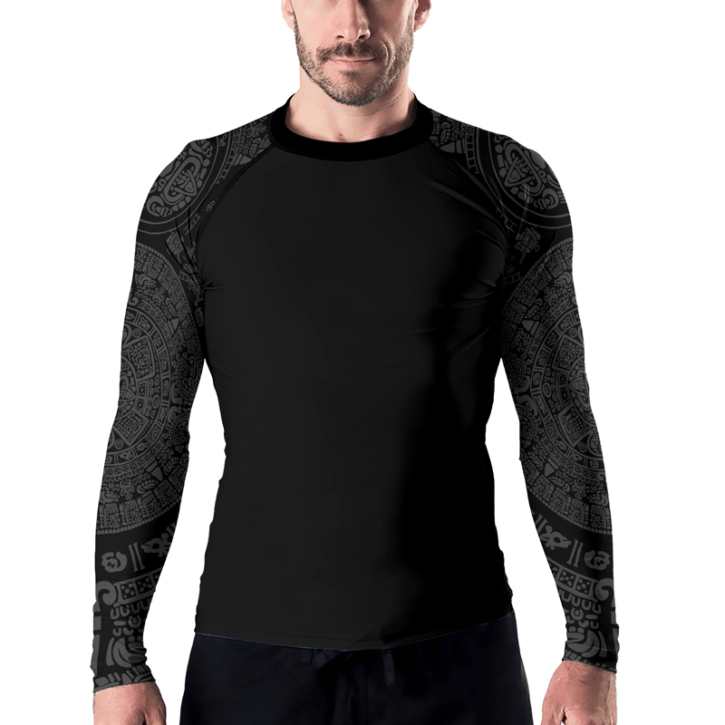 Aztec Chief Skull Mens Long Sleeve Compression Shirt