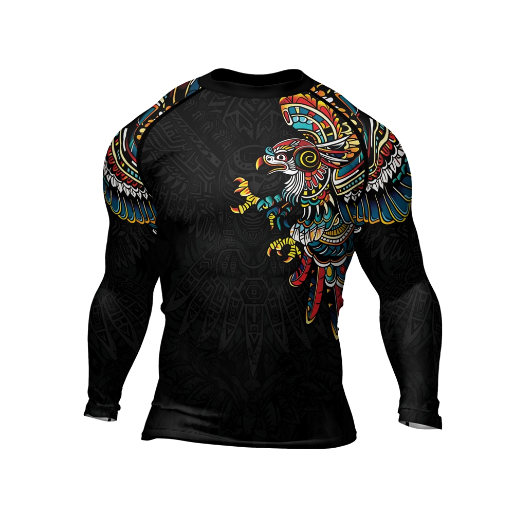 Aztec Hunting Eagle Mens Long Sleeve Compression Shirt