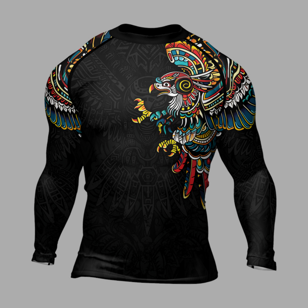 Aztec Hunting Eagle Mens Long Sleeve Compression Shirt