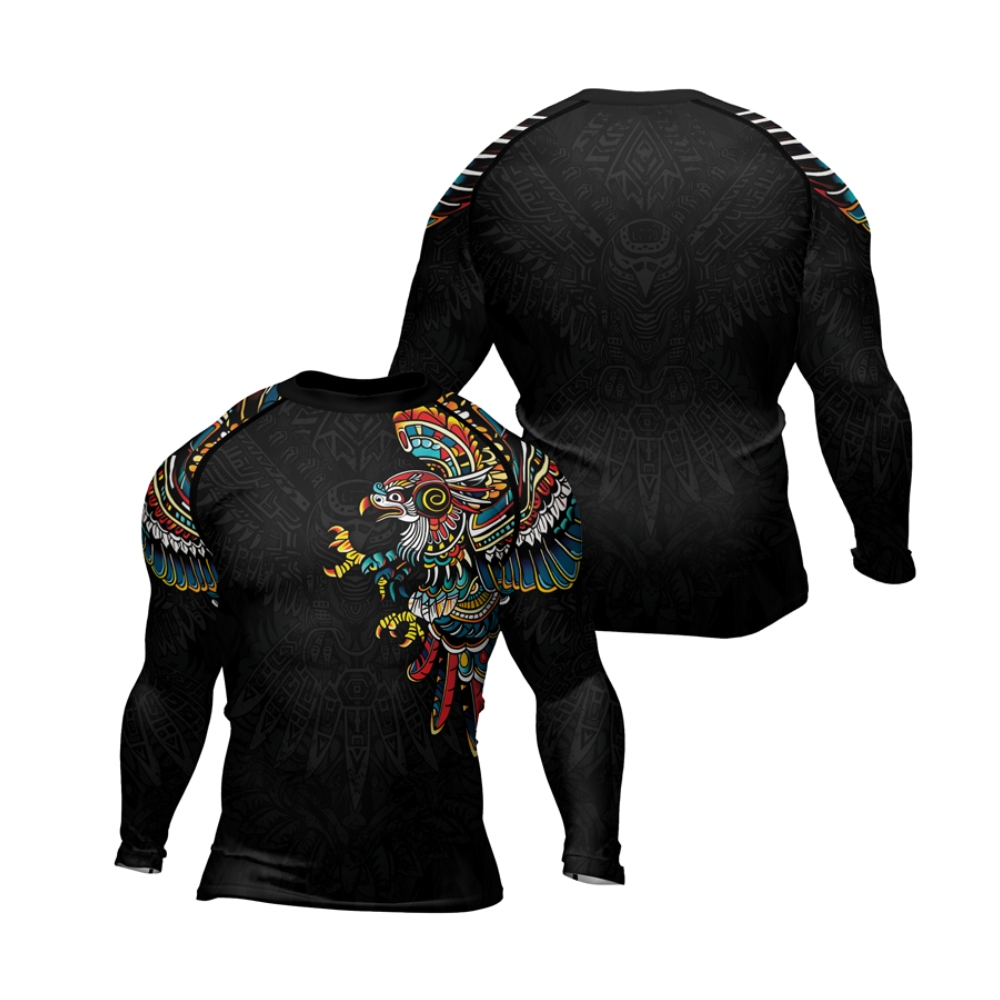 Aztec Hunting Eagle Mens Long Sleeve Compression Shirt