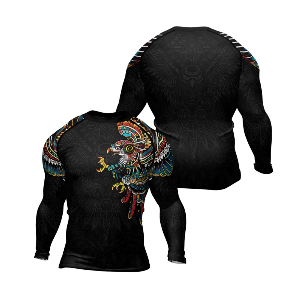 Aztec Hunting Eagle Mens Long Sleeve Compression Shirt
