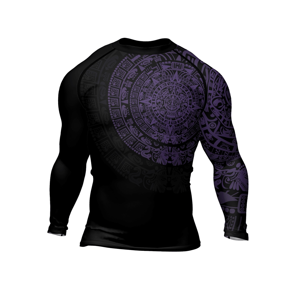 Aztec Purple Mens Long Sleeve Compression Shirt