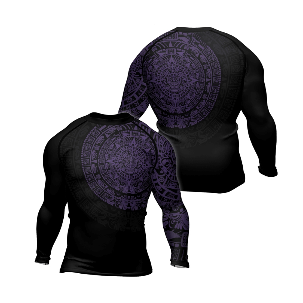 Aztec Purple Mens Long Sleeve Compression Shirt