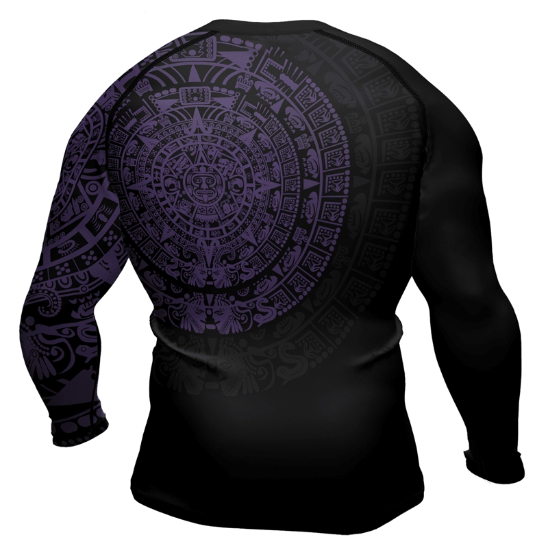 Aztec Purple Mens Long Sleeve Compression Shirt