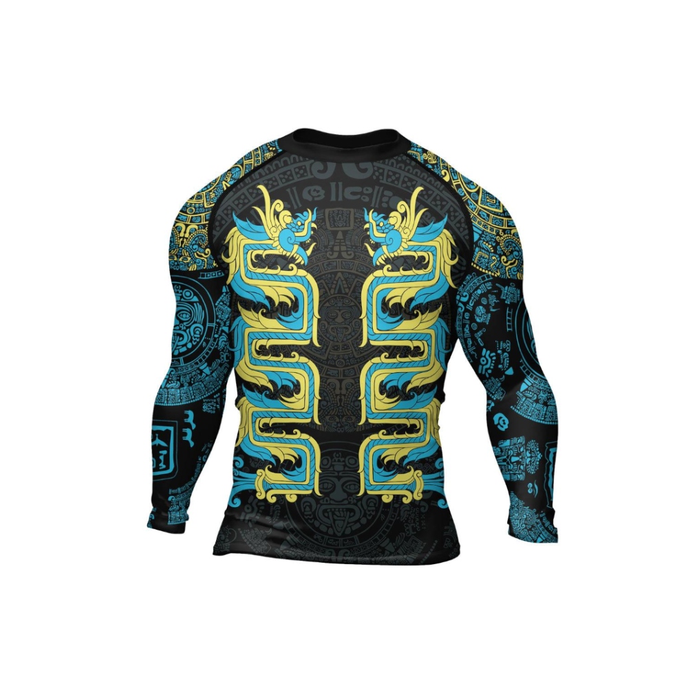Aztec Quetzalcoatls Serpent Mens Long Sleeve Compression Shirt