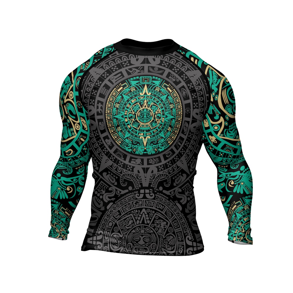 Aztec Sun Mens Long Sleeve Compression Shirt