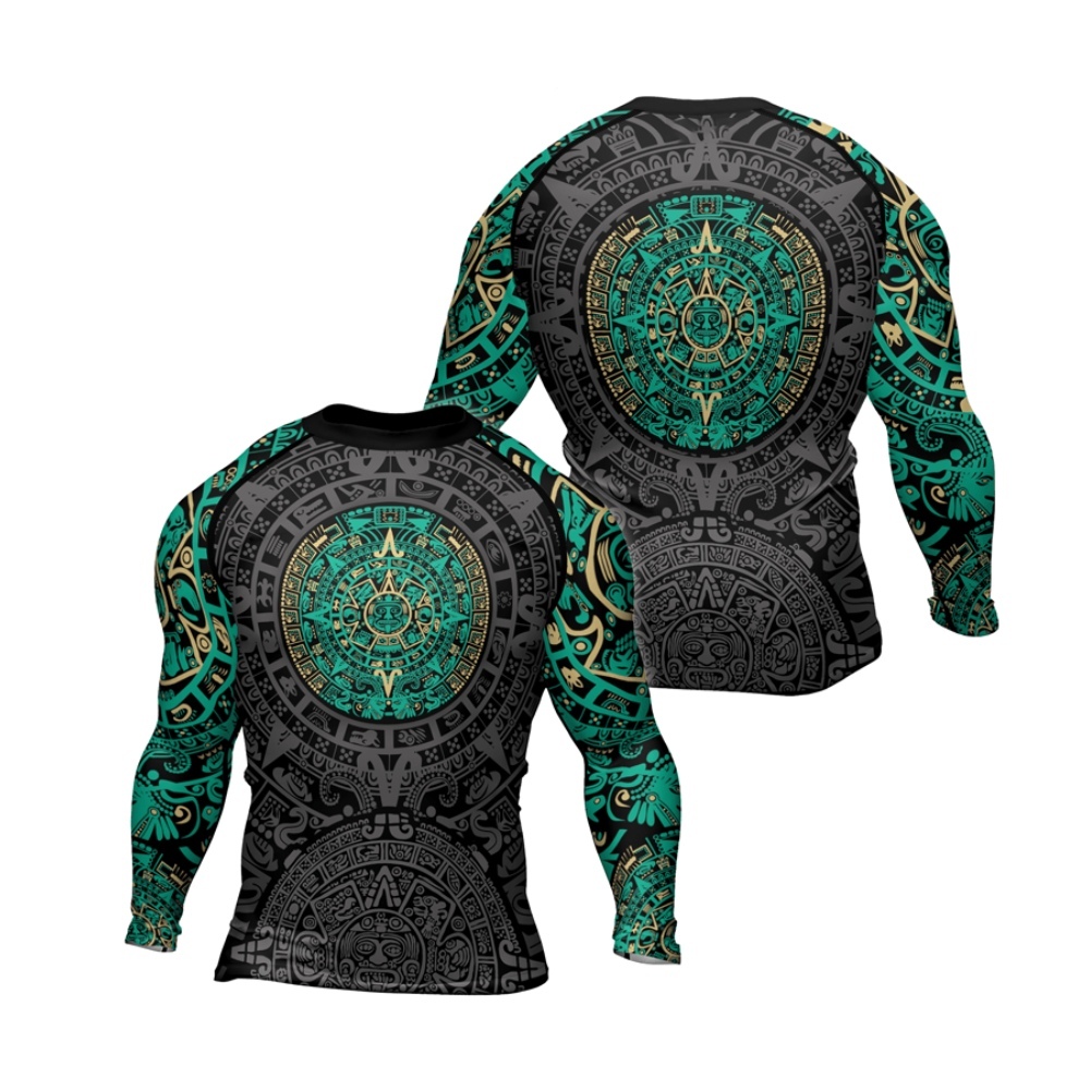 Aztec Sun Mens Long Sleeve Compression Shirt