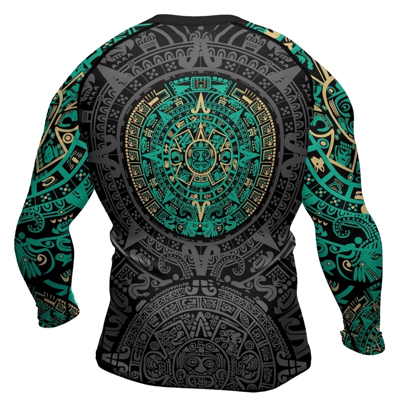 Aztec Sun Mens Long Sleeve Compression Shirt