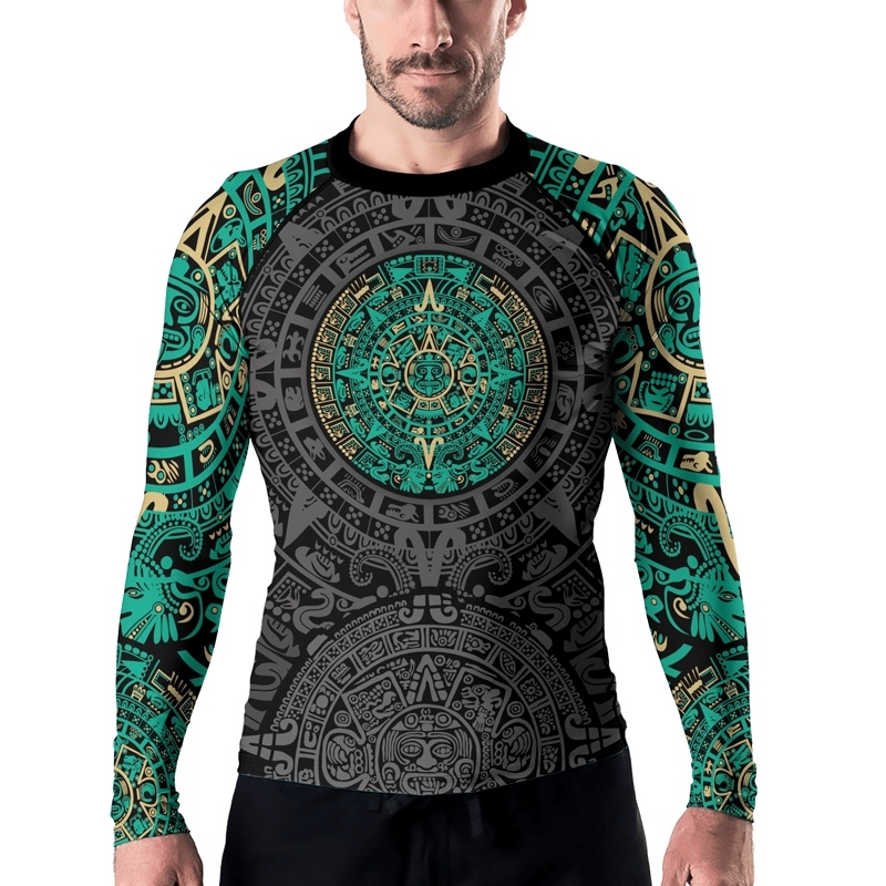 Aztec Sun Mens Long Sleeve Compression Shirt