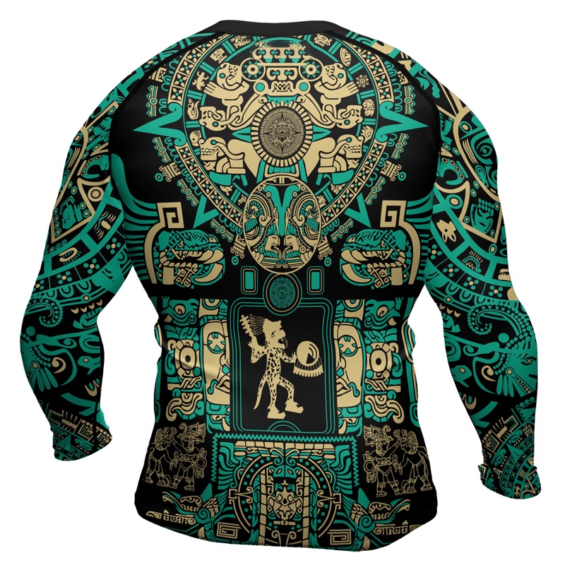 Aztec Sun Stone Mens Long Sleeve Compression Shirt