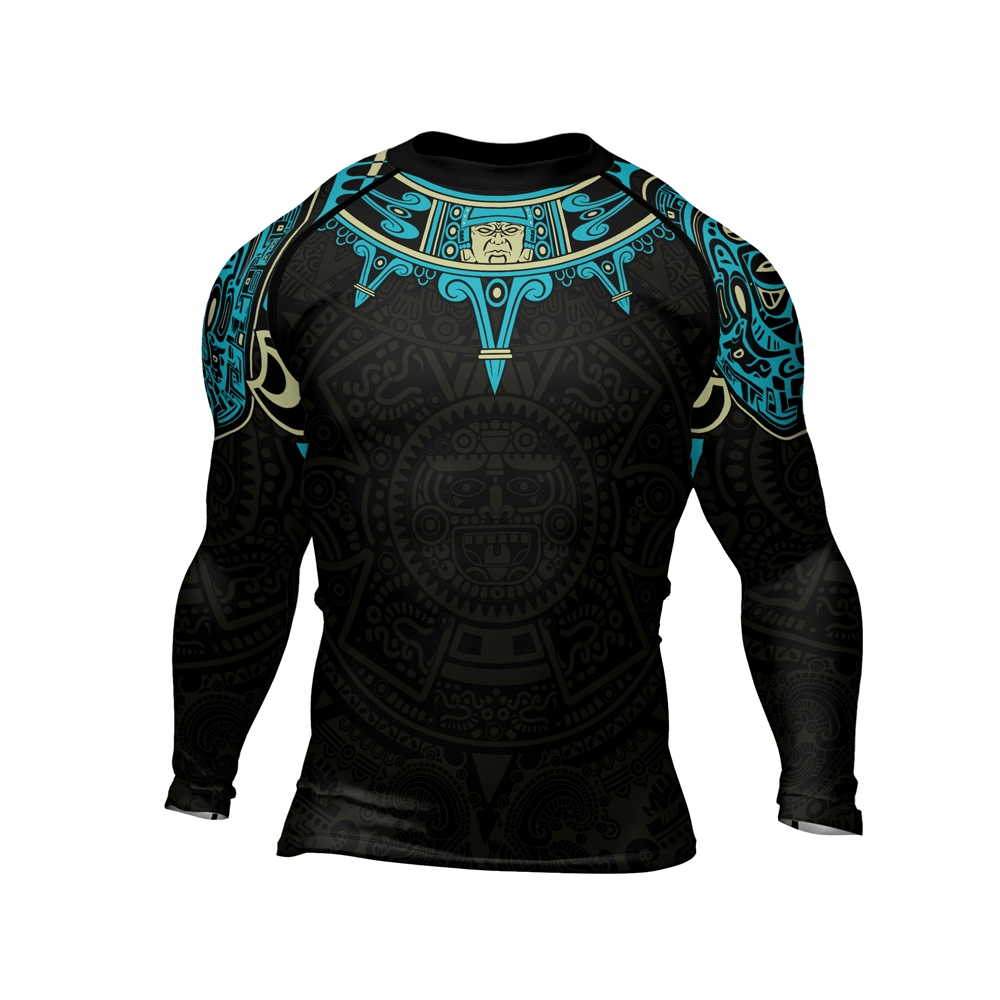 Aztec Sun Symbol Mens Long Sleeve Compression Shirt