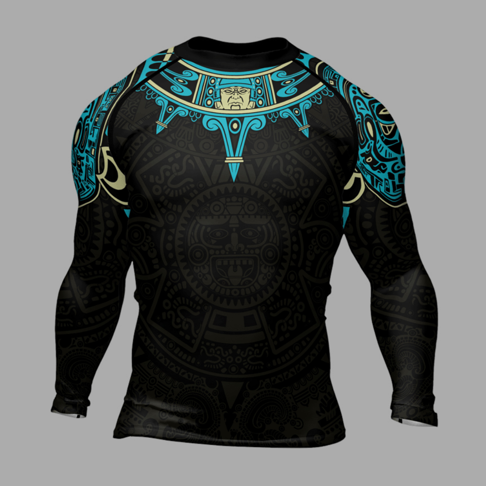Aztec Sun Symbol Mens Long Sleeve Compression Shirt