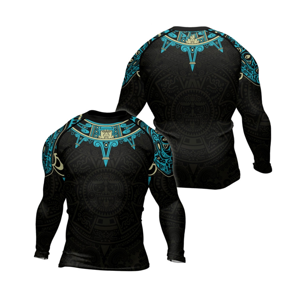 Aztec Sun Symbol Mens Long Sleeve Compression Shirt