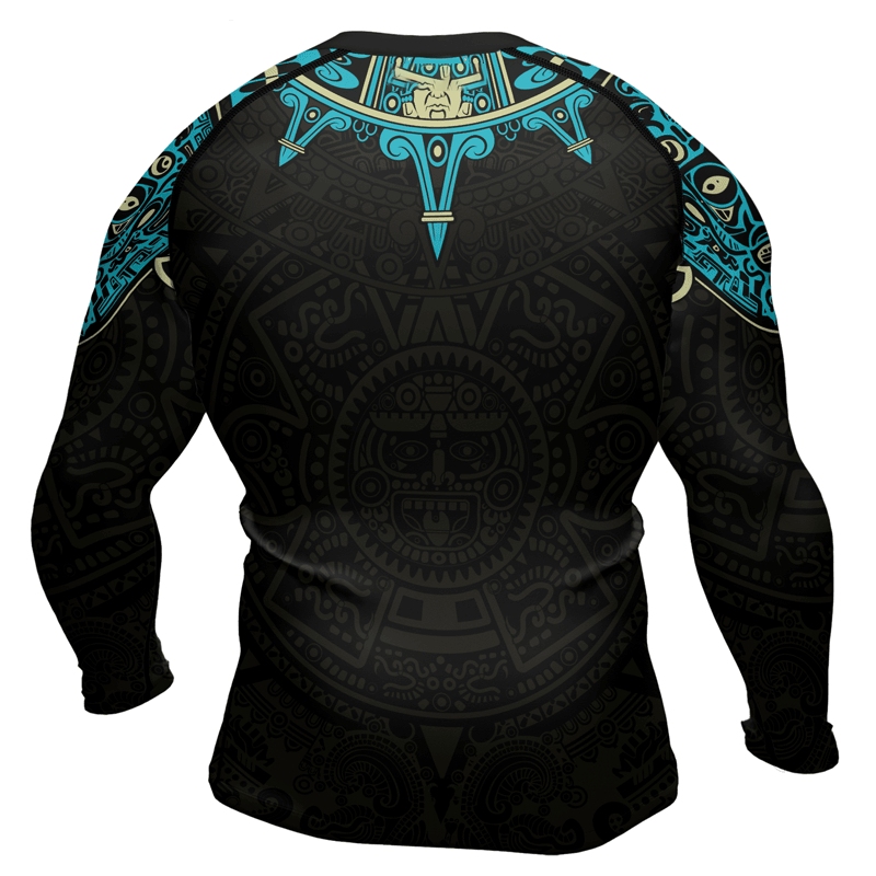 Aztec Sun Symbol Mens Long Sleeve Compression Shirt