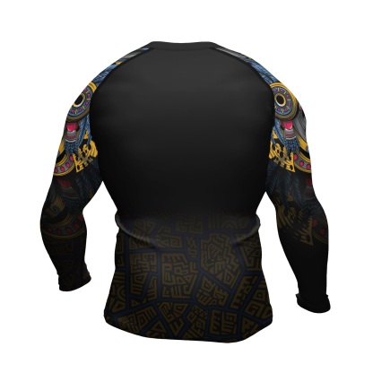 Aztec Tribal Jaguar Mens Long Sleeve Compression Shirt