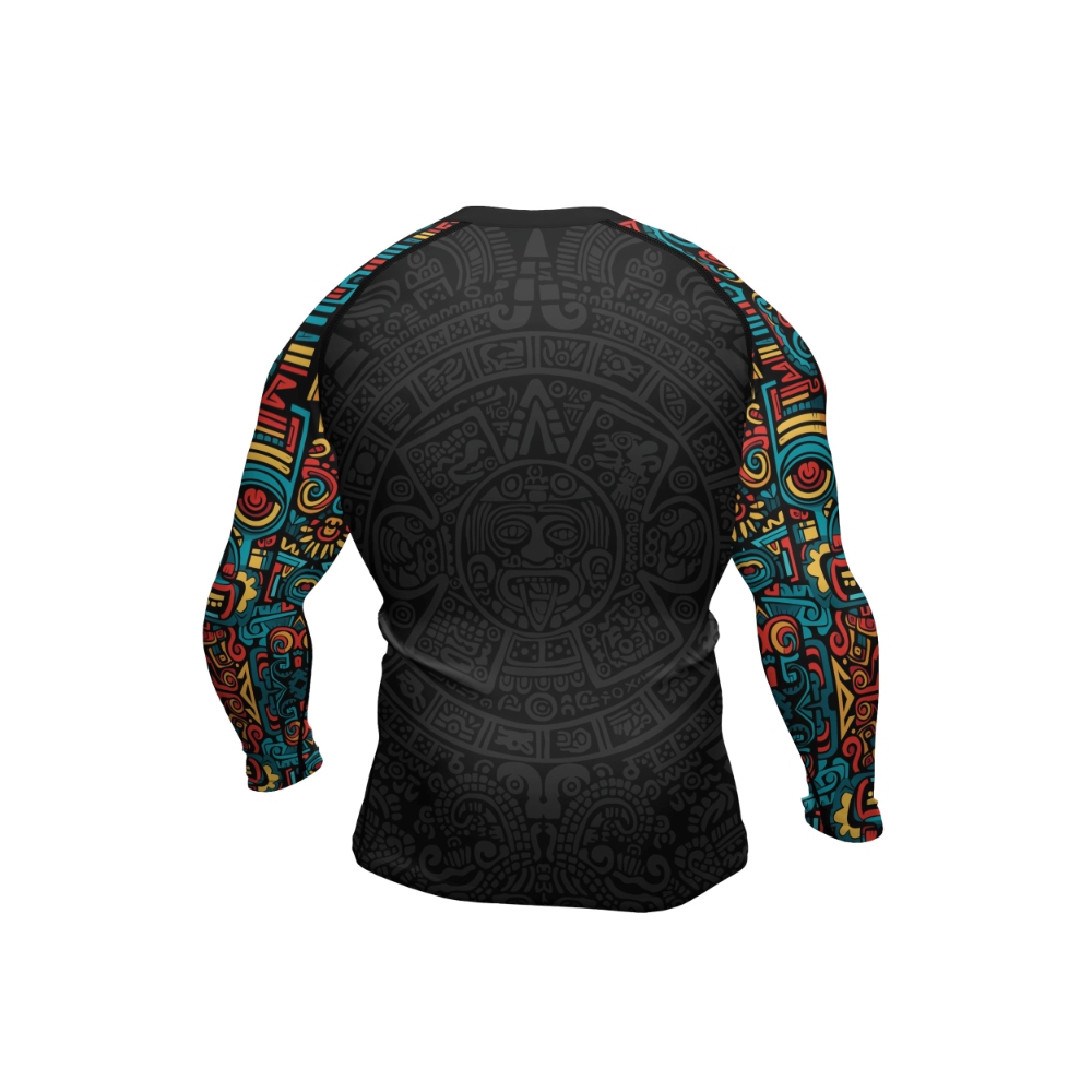 Aztec Tribal Pattern Mens Long Sleeve Compression Shirt