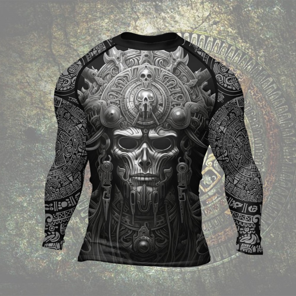 Aztec Tribe Headman Mens Long Sleeve Compression Shirt