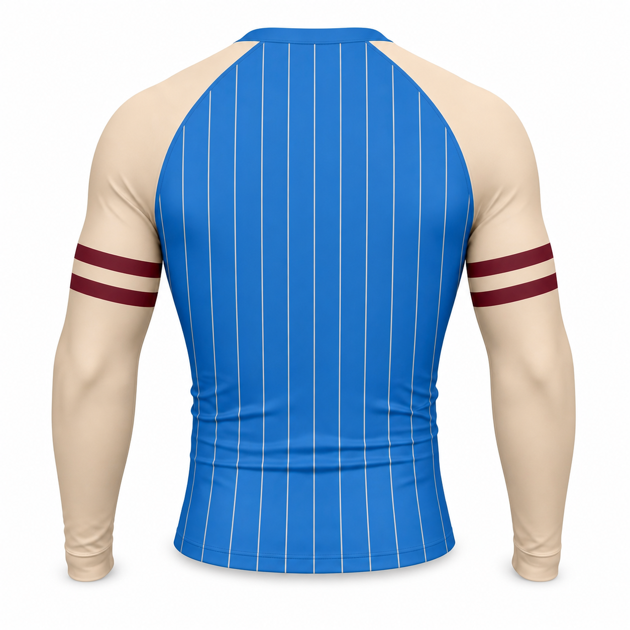 Azure Sandstone Coastal Customizable Long Sleeve Compression Shirt back customization preview