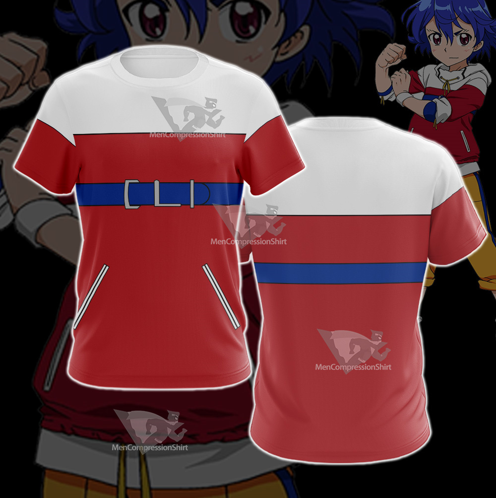 B Daman Riki Ryugasaki Red Cosplay T-Shirt