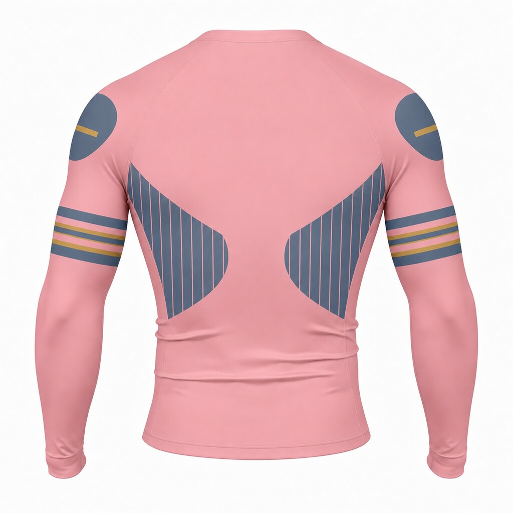 Strike Red Customizable Long Sleeve Compression Shirt back customization preview