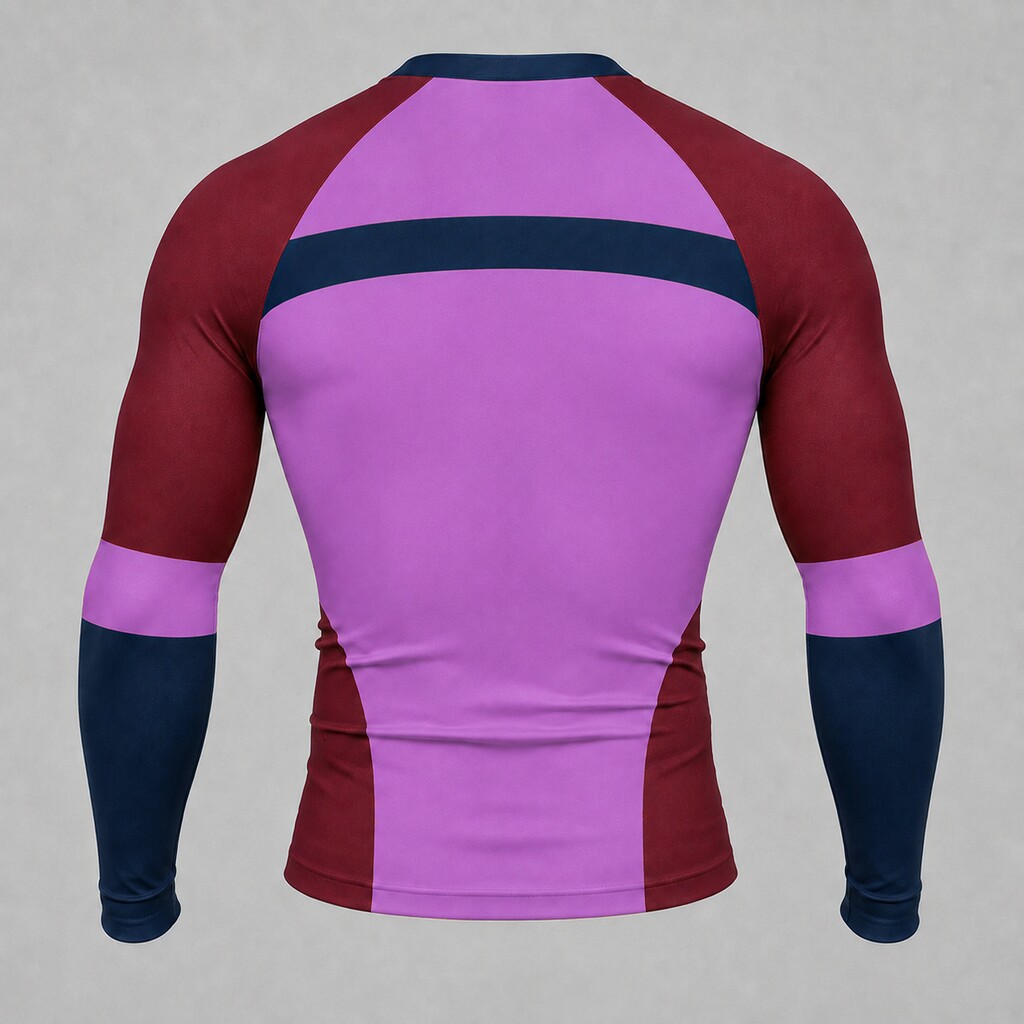 Orchid Shoulder Cap Bridge Purple Customizable Long Sleeve Compression Shirt back customization preview