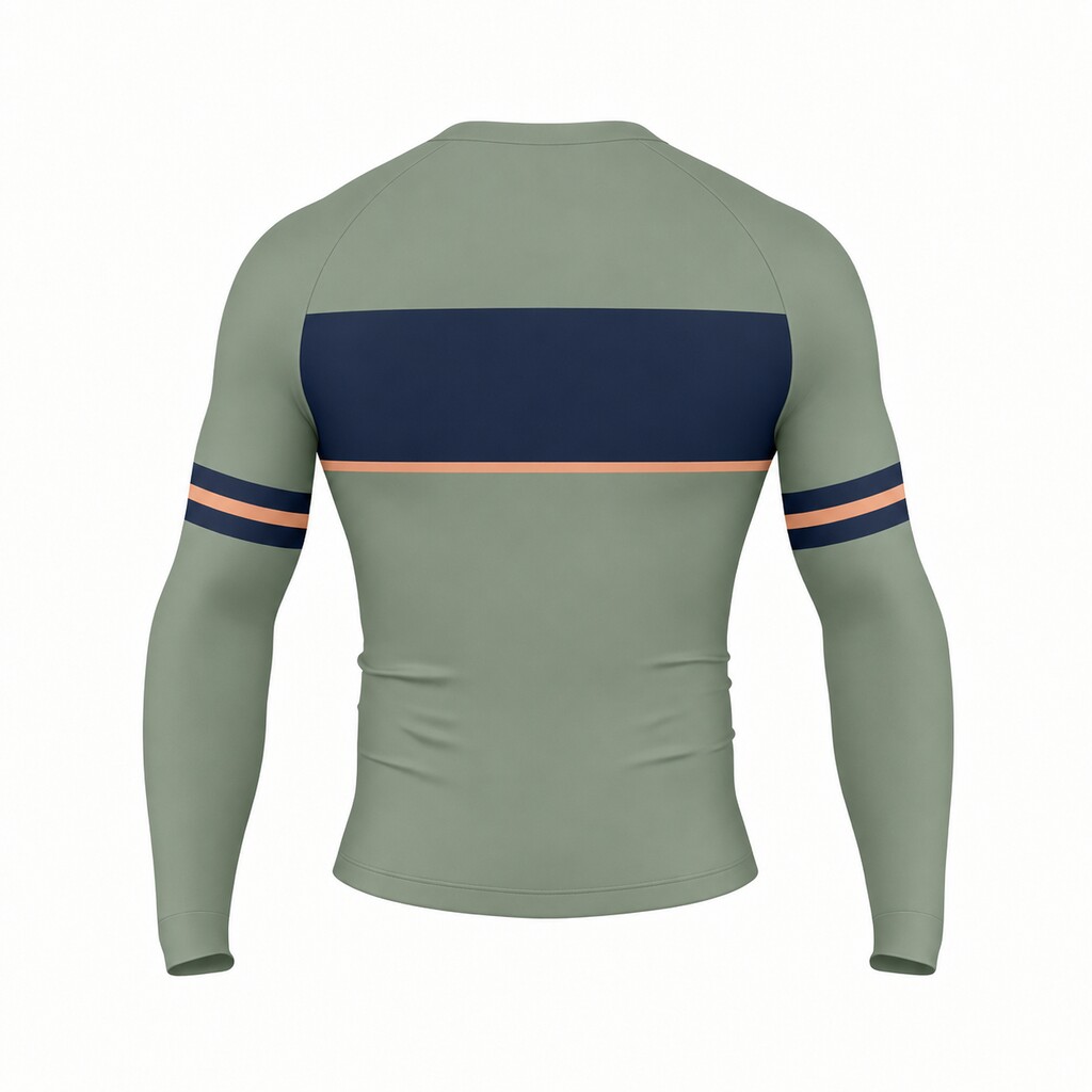 Sage Bullpen Gray Customizable Long Sleeve Compression Shirt back customization preview