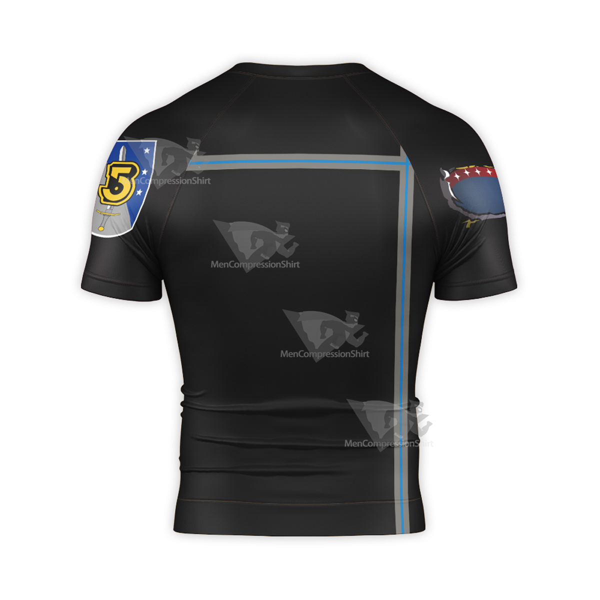 Babylon 5 Army Of Light Uniform Black Short Sleeve Compression Shirt