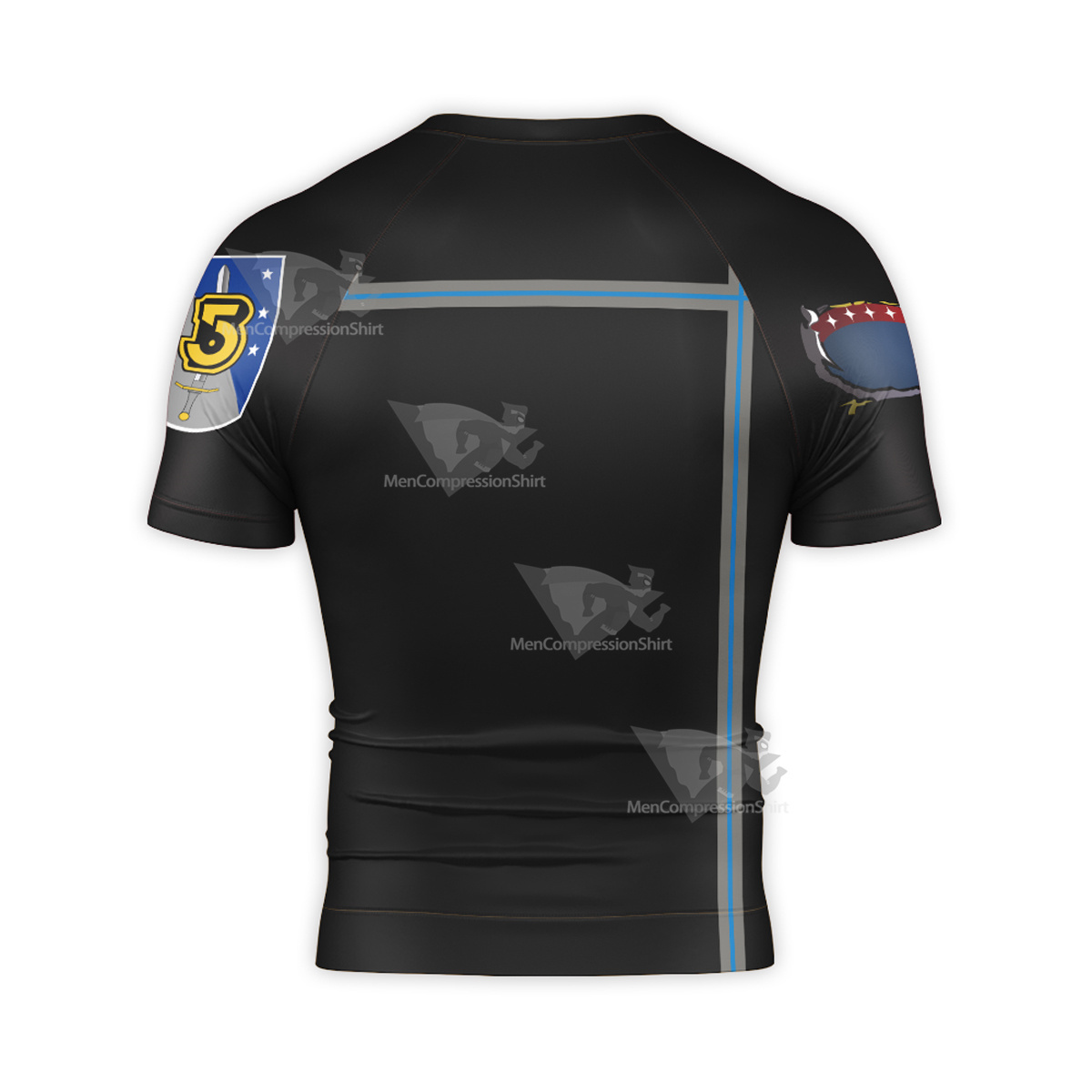 Babylon 5 Army Of Light Uniform Black Short Sleeve Compression Shirt