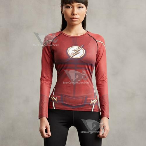 Barry Allen Long Sleeve Compression Shirt For Women