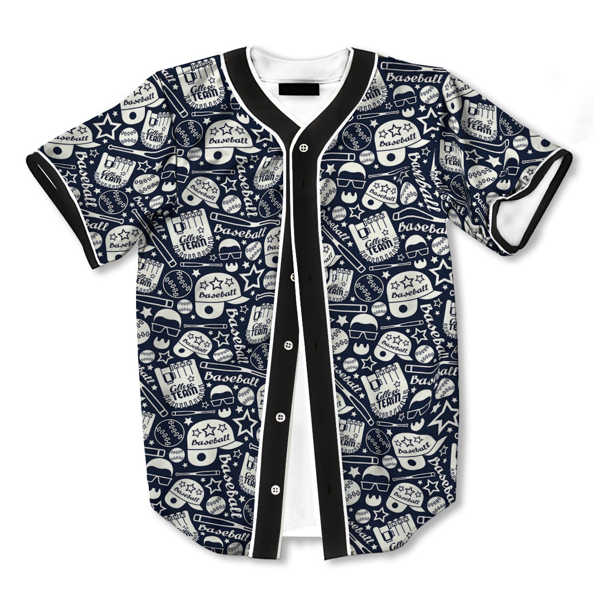 Baseball Black 3d Print Full Size Pattern Baseball Jerseys