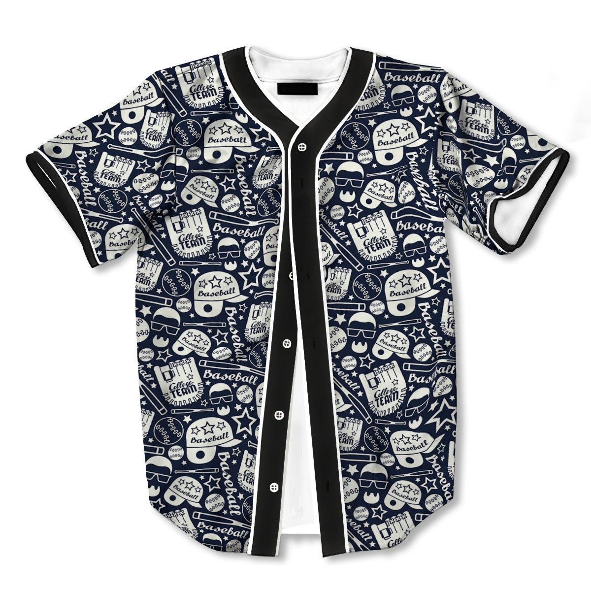 Baseball Black 3d Print Full Size Pattern Baseball Jerseys